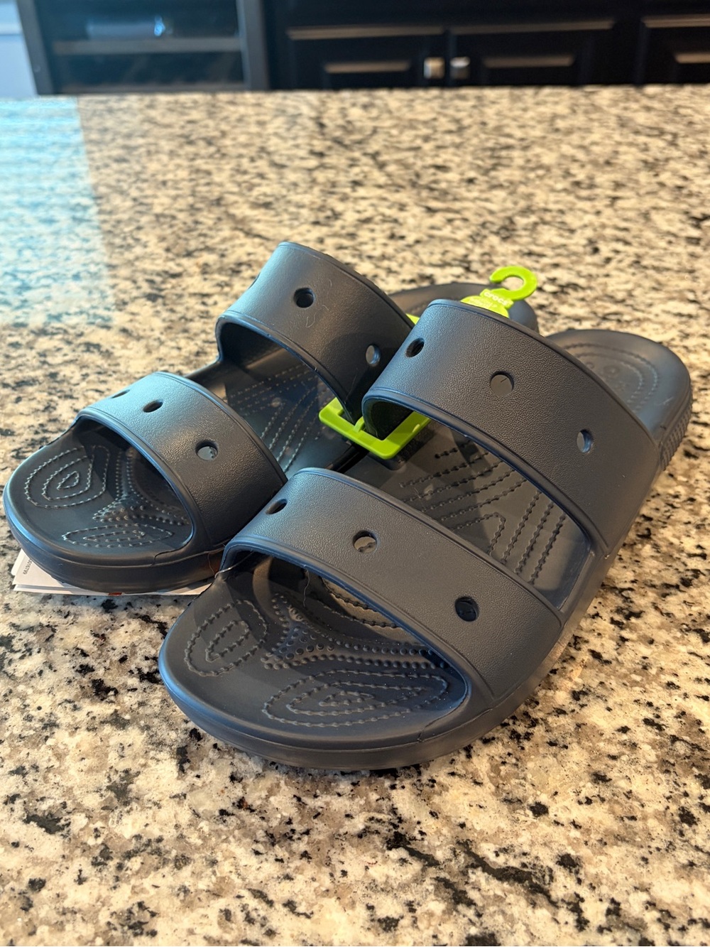 NWT Crocs Navy Sandals Size Mens10/ women’s 12